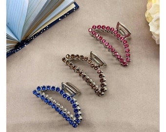 Gem stone Hair Claw, Rhinestone Hair Clips, Classic Hair Claw, Minimalism Hair Accessories, Hair Clip for Thick or Thin Hair, Gift For Her