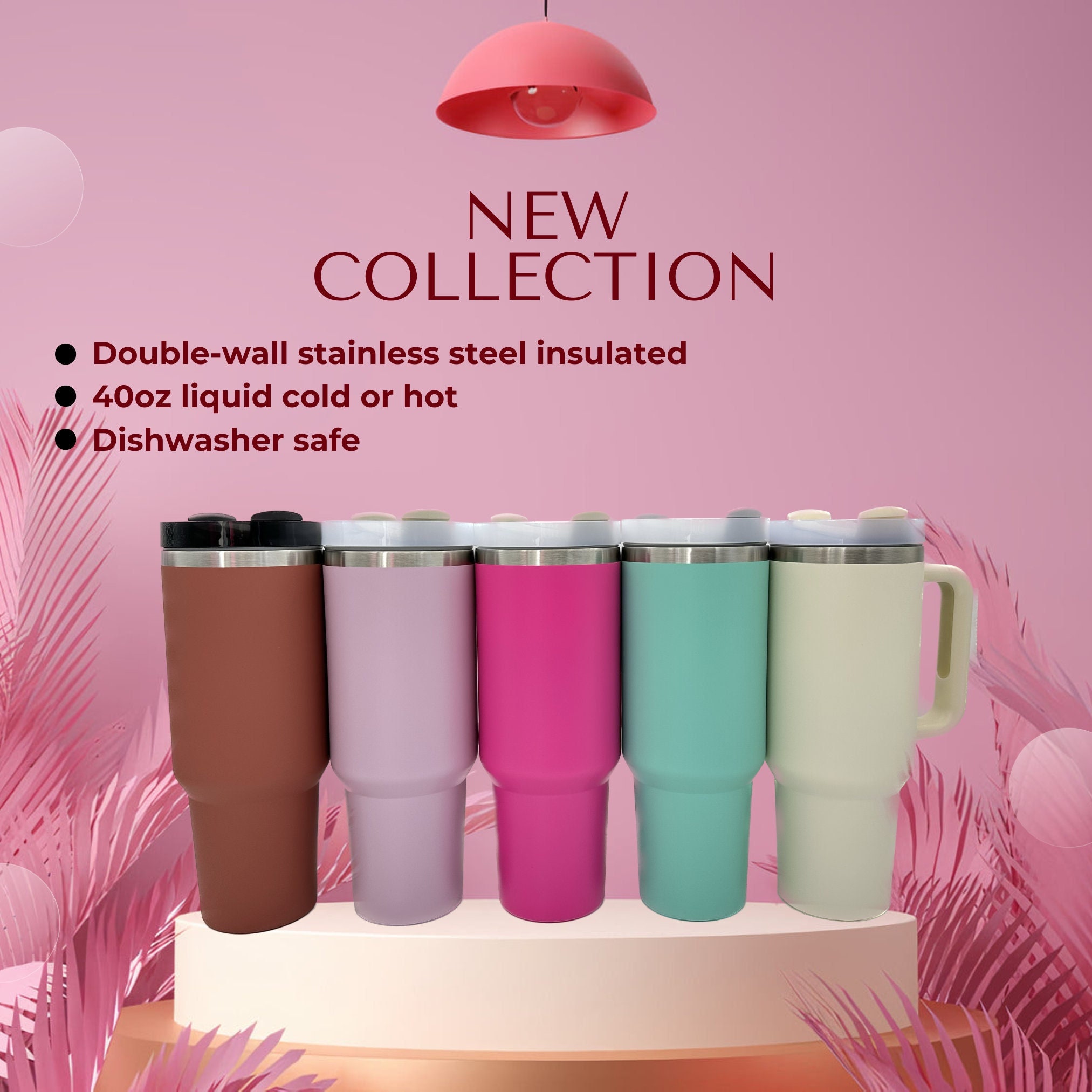 Double Insulated Slim Cold Cups with Straw – Loved by Lola UK