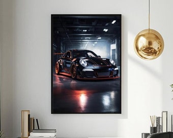 Porsche 911 GT3 RS Digital Art, Porsche 911, Digital Car Print, Printable Car Poster, Porsche Art, Car Enthusiast, Instant Digital Download