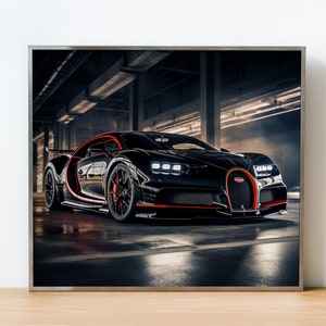 Bugatti Veyron Digital Art, Bugatti Veyron Poster, Digital Print, Printable Car Poster, Car Automotive Enthusiast, Instant Digital Download