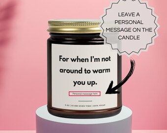 Personalized Long distance Gift for boyfriend or girlfriend, Custom Candle, Moving Away Gift, Relationship LDR Anniversary, Couple Gift