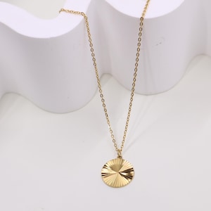 Sunburst Necklace | Gold Necklace | Bridesmaid Jewelry | 18K Gold Plated Stainless Steel | Waterproof Jewelry | Christmas Gift | Geometric