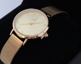 Gold Watches | Arabic Numeral Watch | Ramadan Gifts | Gifts For Her | Islamic Gift | Stainless Steel Watch | Women Watch | Eid Gift