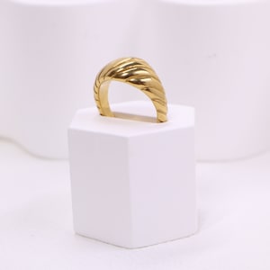Croissant Ring | Chunky Dome Ring Women | Twisted Rope Ring | Minimalist Gold Ring | Stacking Rings | Rings for Women | Gift Option Ring