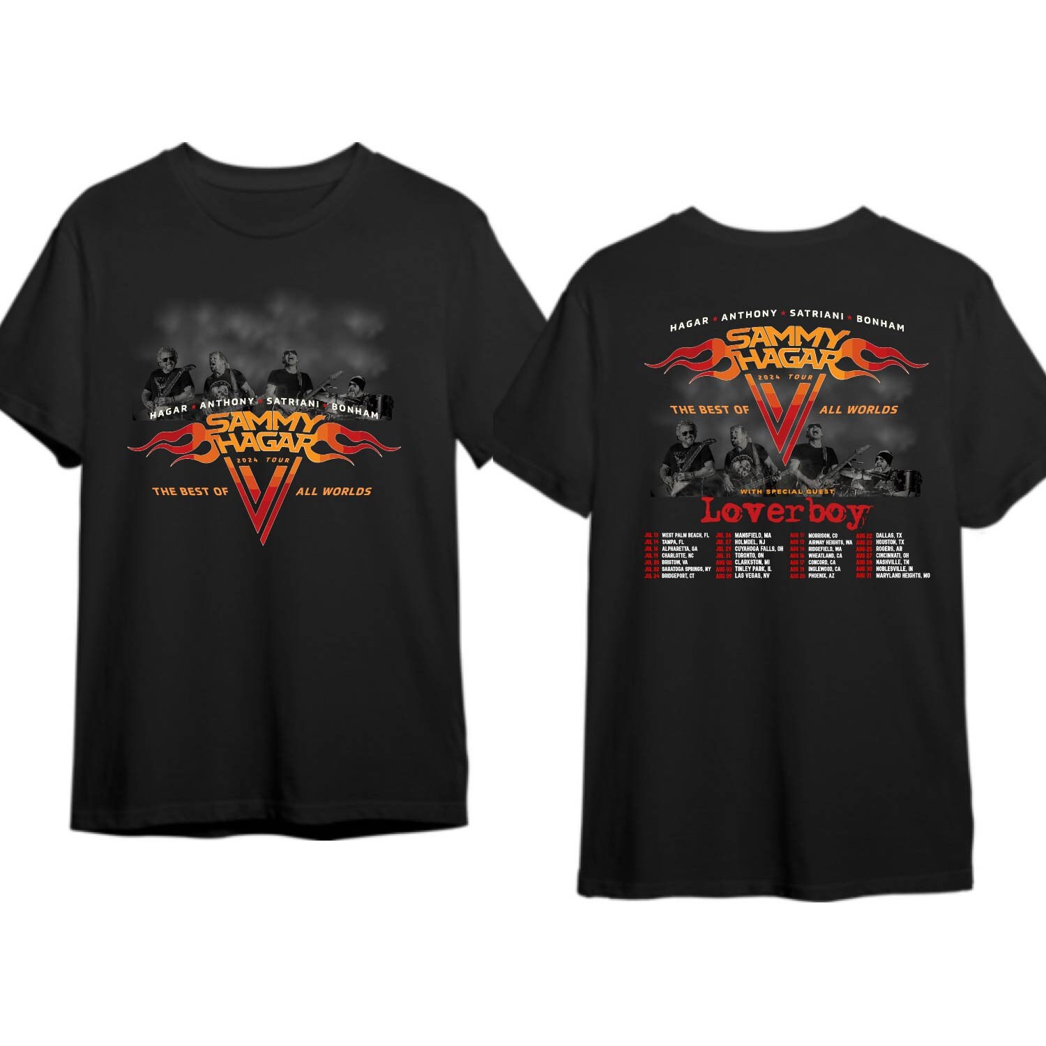 Sammy Hagar The Best of All Worlds 2024 Tour Shirt Sammy Hagar 2024
