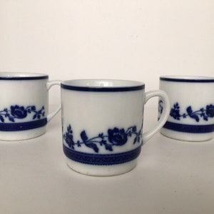 Cobalt Blue and White Matte Glazed Porcelain Tea Cups