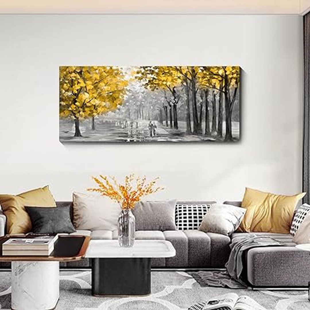 Fajermin Art Large Abstract Tree Canvas Wall Art the Golden Etsy