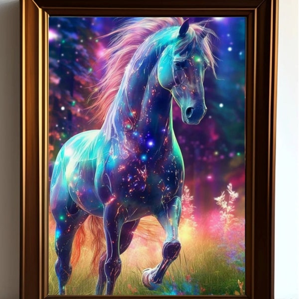 Lighted Horse Glowing Grace: Illuminated equine beauty shines in a radiant display, capturing elegance, grace, and the enchantment