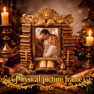Vintage Dark Academia Physical Picture Frame Book Decor Aesthetic Gothic Photo Holder Booktok Inspired Freestanding Frame Gift for Reader