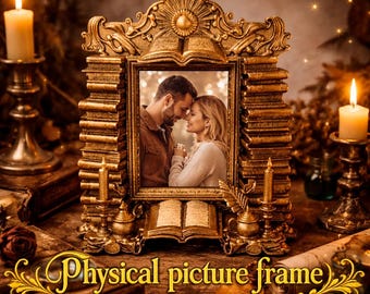 Vintage Dark Academia Physical Picture Frame Book Decor Aesthetic Gothic Photo Holder Booktok Inspired Freestanding Frame Gift for Reader
