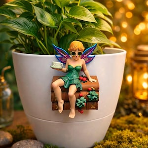 Fairy Pot Hugger Plant Pot Decor Planter Accent Indoor Garden Decor Plant Lover Gift Book Lover Decor Bureau Plank Accessoire Bookish Home Gift