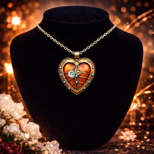 Steampunk Heart Necklace Gift for Her Mechanical Heart Pendant Victorian Heart Jewelry Couples Necklace Gift Anniversary Gift Valentines Day
