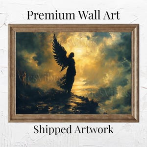 Angel Wall Art | Christian Religious Decor | Heavenly Angel Canvas Print | Spiritual Gallery Art | Framed Angel Painting