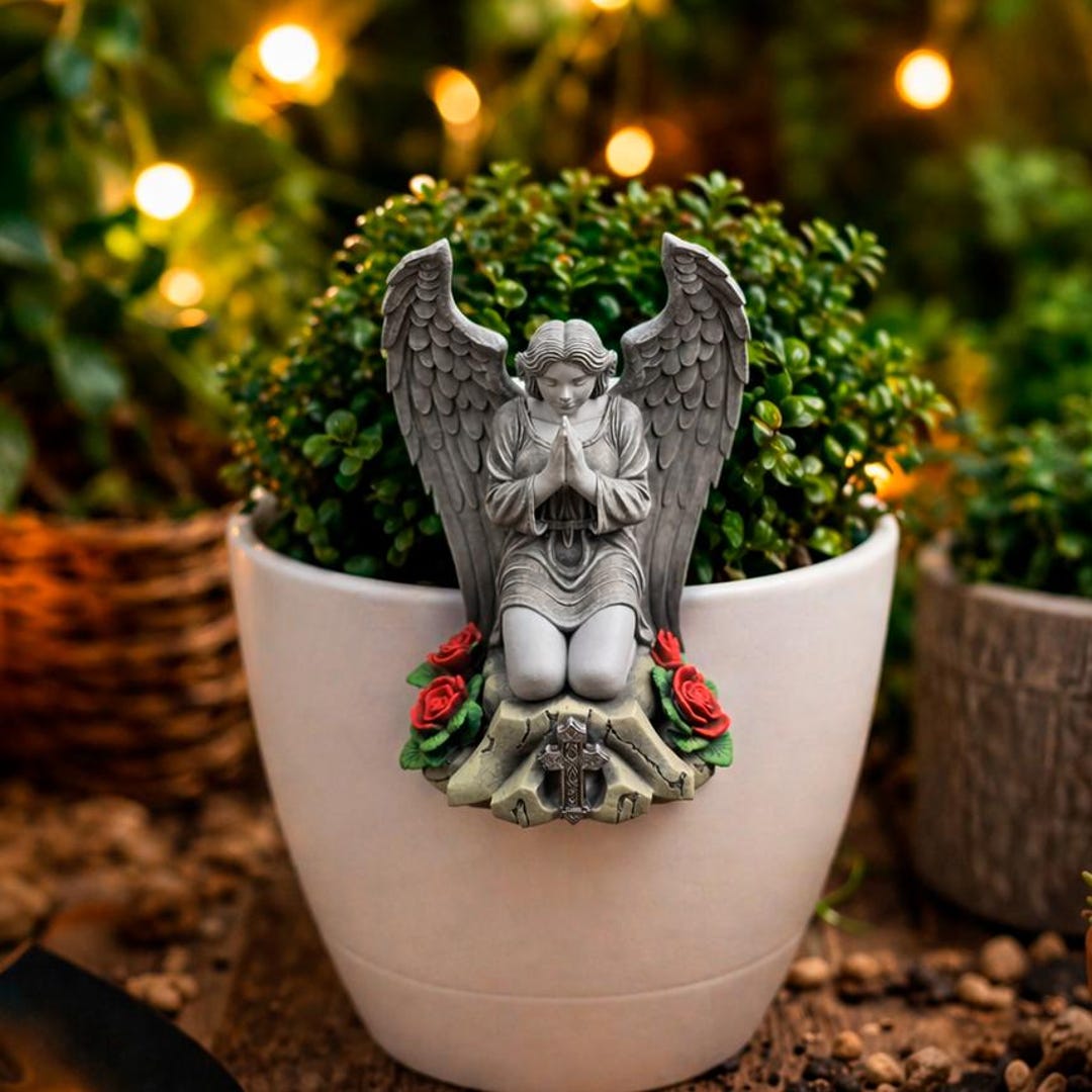 Angel Pot Hugger Plant Pot Decor Prayer Angel Planter Accent Indoor ...