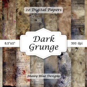 Aged Grunge Papers, Digital Download, Printable Backgrounds, Junk Journal Supplies, Distressed Textures, Crafting Kit, Commercial Use
