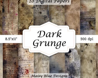 Aged Grunge Papers, Distressed Textures, Junk Journal (Digital Download)