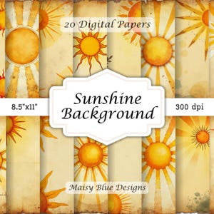 Sunshine Junk Journal Paper (Digital Download)