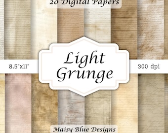 Grunge Texture Paper, Printable Scrapbook Backgrounds (Digital Download)