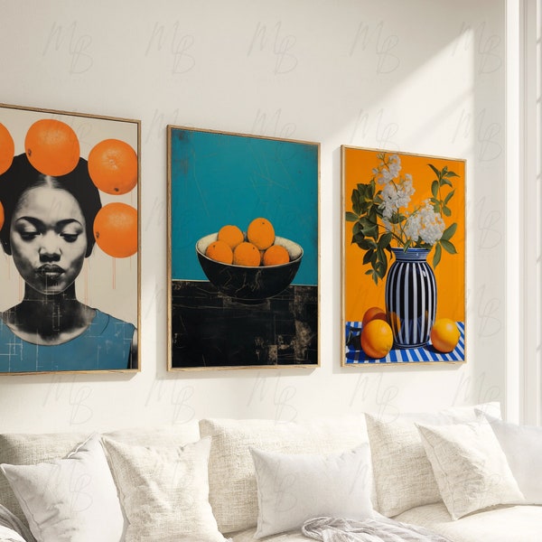 Eclectic Three Piece Wall Art, Wall Artprintable, 3 Piece Wall Art, Above Couch Art 3 Piece Art Prints, PRINTABLE WALL ART Art Prints Set