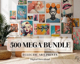 Mega Bundle 500+ Eclectic Prints. Maximalist Gallery Wall Set, Colorful Art, Abstract Art,  DIGITAL DOWNLOAD Printable Wall Art, Colorful