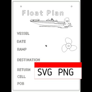 Boating Float Plan.pdf SVG , PNG Custom Boating Safety Float Plan With Bass Boat - Ready for ...