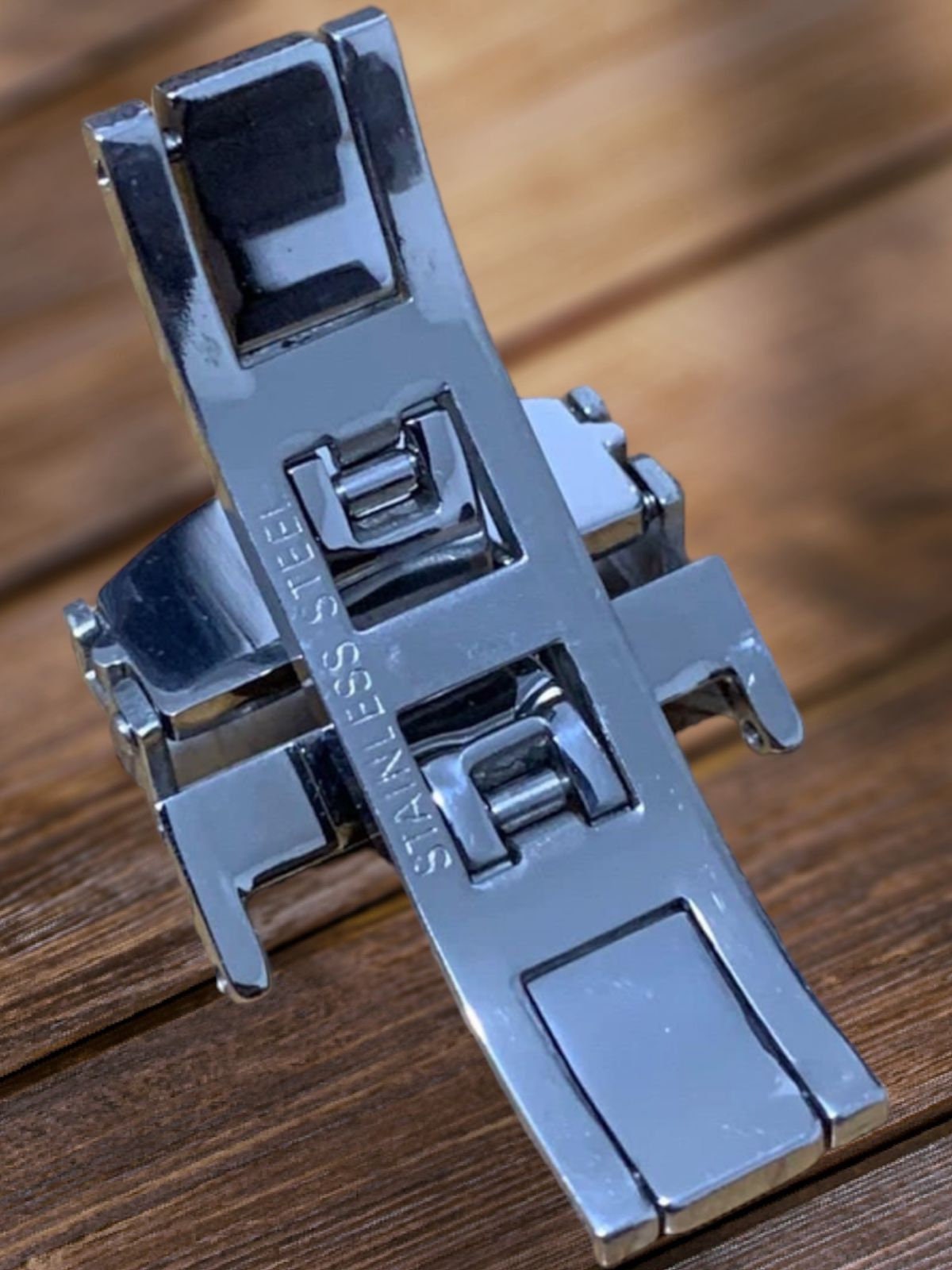 Stainless Steel Pin Buckle Deployant Fasten Gold Black Silver Rose Gold Watchban