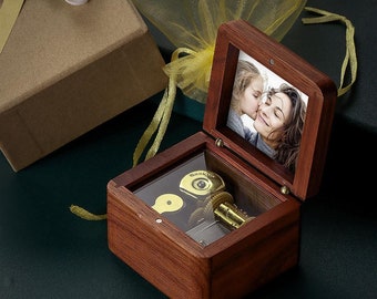 Custom Engraved Wooden Music Box | Custom Anniversary Gift for Couples | Custom Music Box Birthday Gift | Gift for her | Fathers Day Gift