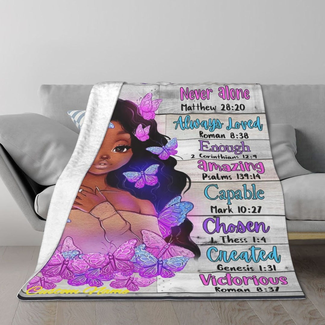 Black Women Blanket African American Blanket Custom Name Blanket