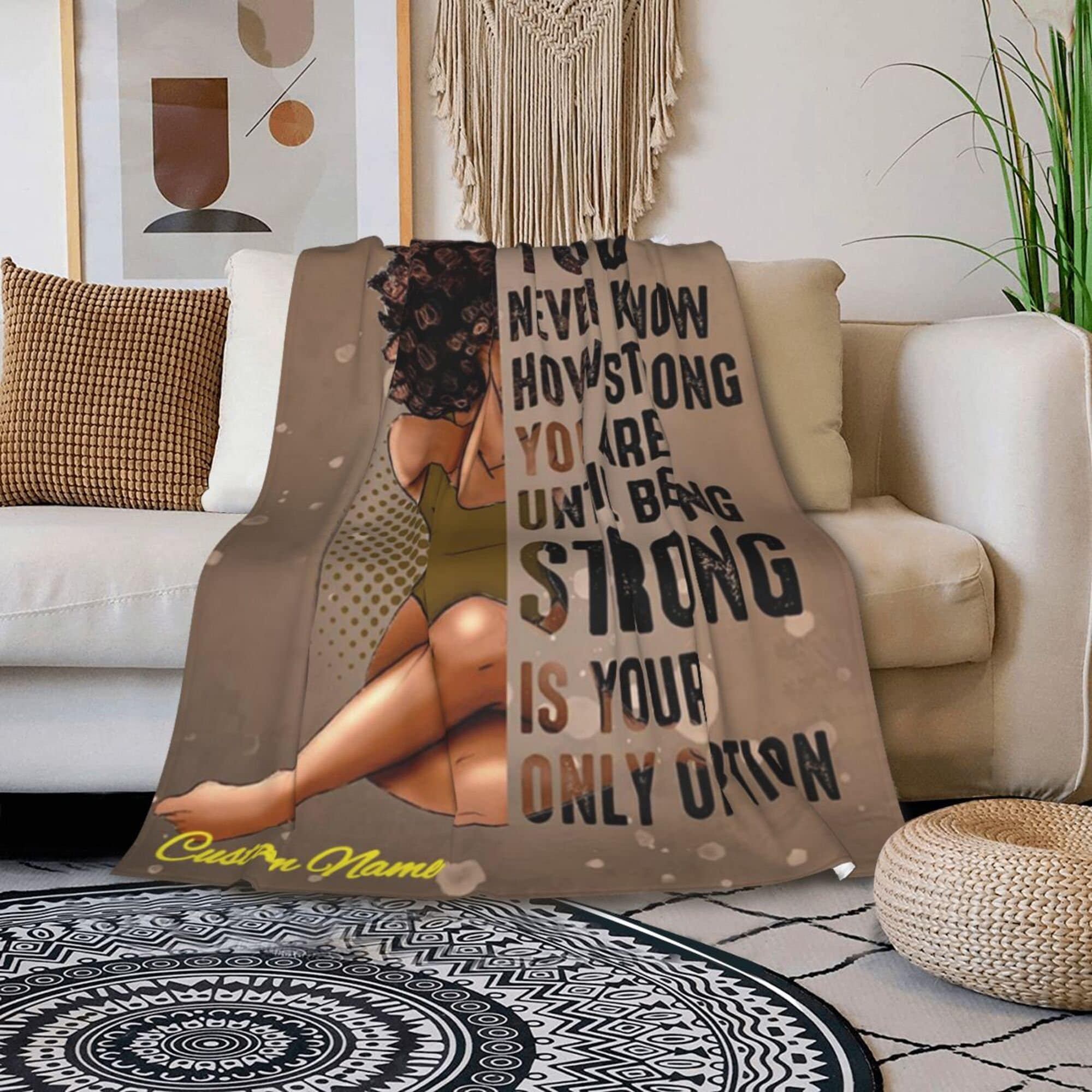 Black Women Blanket African American Blanket Custom Name Etsy
