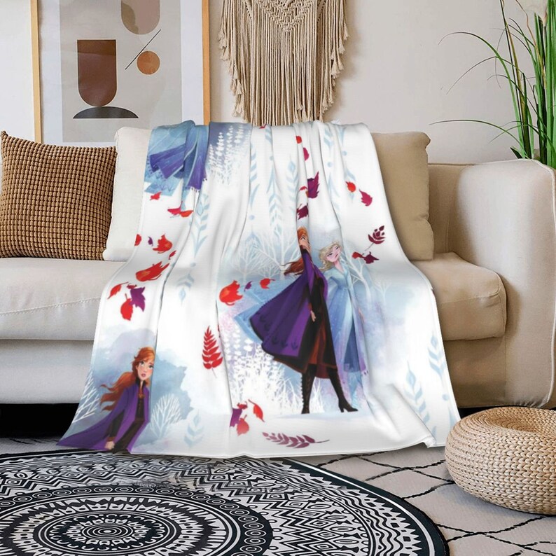 Frozen Blanket Elsa Blanket Flannel Fleece Custom Name Blanket 3D