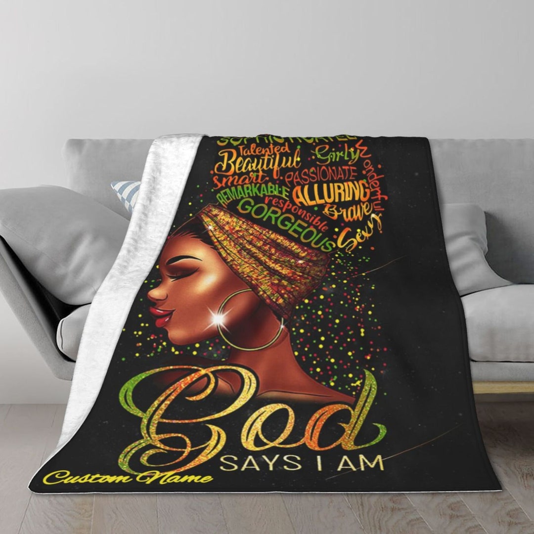 Black Women Blanket African American Blanket Custom Name Blanket