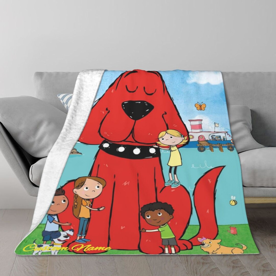 Clifford the Big Red Dog Blanket Custom Name Blanket Flannel Etsy