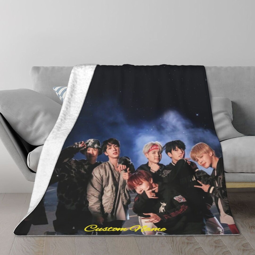 BTS Blanket Custom Name Blanket Flannel Fleece 3D Printed Ultrasoft