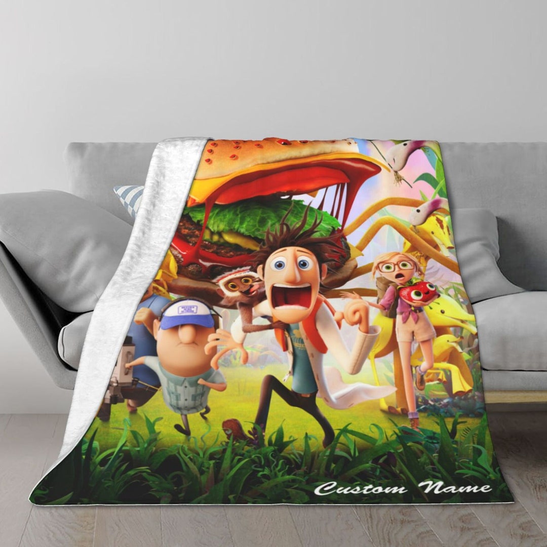 Cloudy With A Chance of Meatballs Blanket Custom Name Blanket Etsy