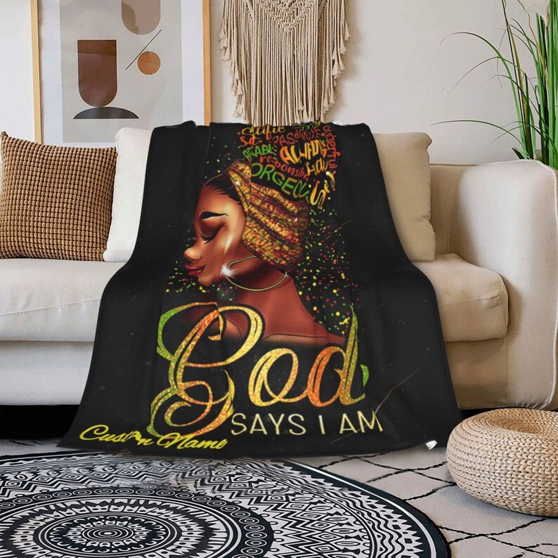 Black Women Blanket African American Blanket Custom Name Blanket