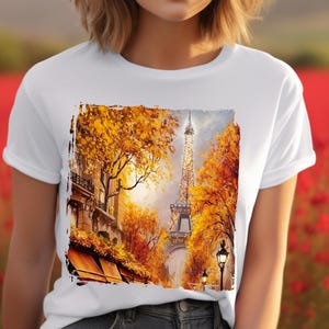 パリからの愛を込めたレディースTシャツ / 旅行プリント / バケーションTシャツ / サマーシャツ / 旅行Tシャツ / ギフトアイデア / 彼女へのプレゼント / 旅行シャツ