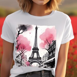 パリからの愛を込めたレディースTシャツ / 旅行プリント / バケーションTシャツ / サマーシャツ / 旅行Tシャツ / ギフトアイデア / 彼女へのプレゼント / 旅行シャツ