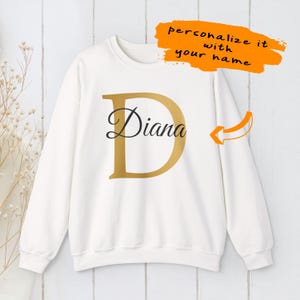 Suéter de mujer con letra D personalizada estética/Sudadera de cuello redondo Heavy Blend™