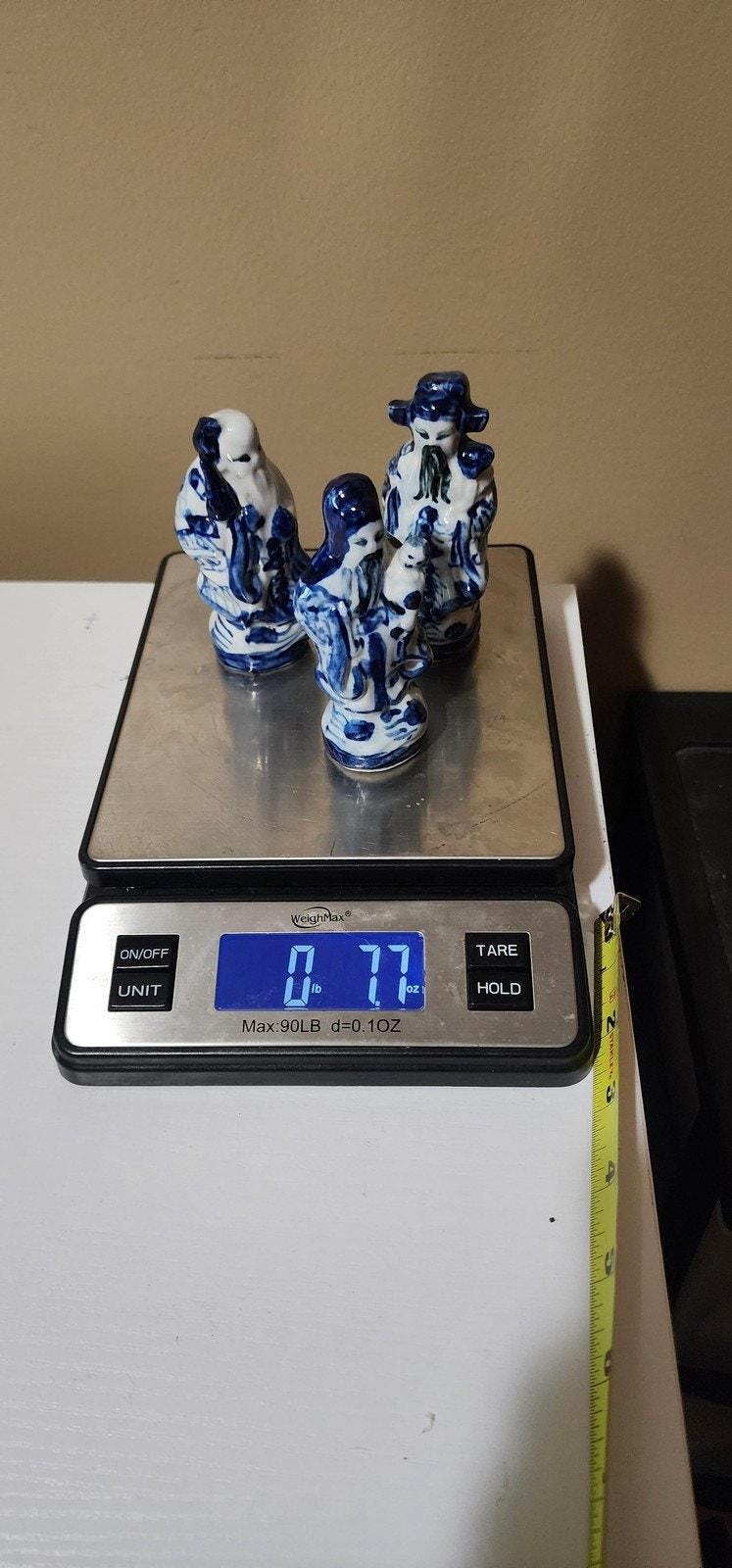 ヴィンテージ磁器製 中国賢人不滅の置物セット 高さ4.25インチ 装飾品
