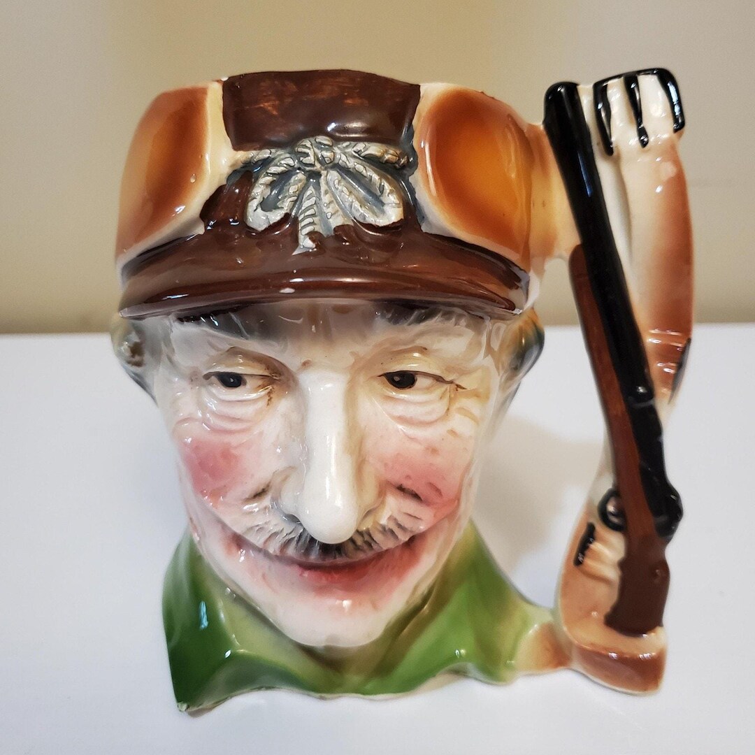 Toby Handle Vintage Toby Jug Hunter Character Mug Shotgun Handle Ceramic Hand ...