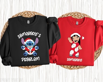 Lilo Stitch Christmas Sweatshirt, Disney Matching Hoodie