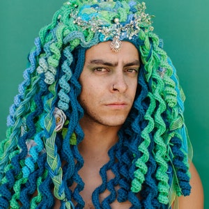 Fairy, Enchantress, Good Witch Crochet Wig. This is a one of a kind piece perfect for wandering the woodlands or your next costume event