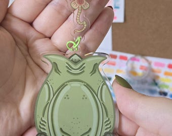 Alien Xenomorph Face Hugger double sided acrylic keychain