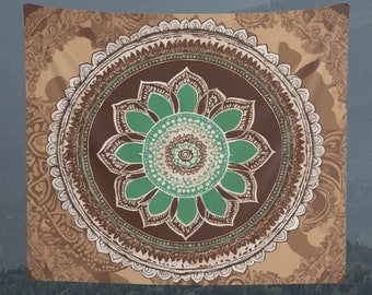 Yoga Studio Design Mandala Tapestry, Wall Hanging, Boho, Indian, and Floral Tapestry, Wall Art, Wall Decoration, Gift, Home Decor