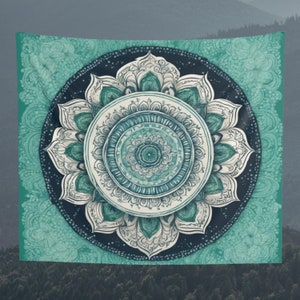 Yoga Studio Design Mandala Tapestry, Wall Hanging, Floral Background Tapestry, Wall Art, Wall Decoration, Gift, Home Decor