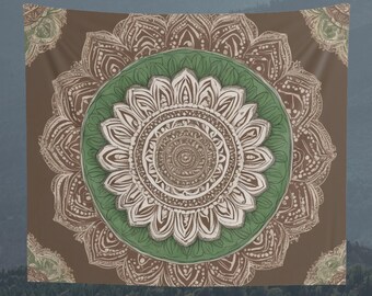 Yoga Studio Design Mandala Tapestry, Wall Hanging, Boho, Indian, and Floral Tapestry, Wall Art, Wall Decoration, Gift, Home Decor