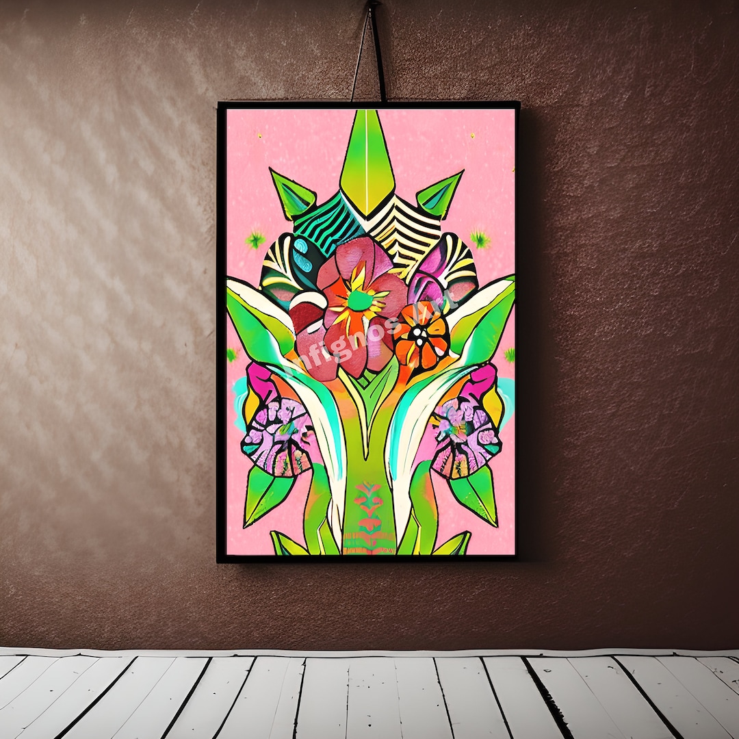 Botanical Boho Wall Art Poster, Livingroom Wall Art, Fine Art Print