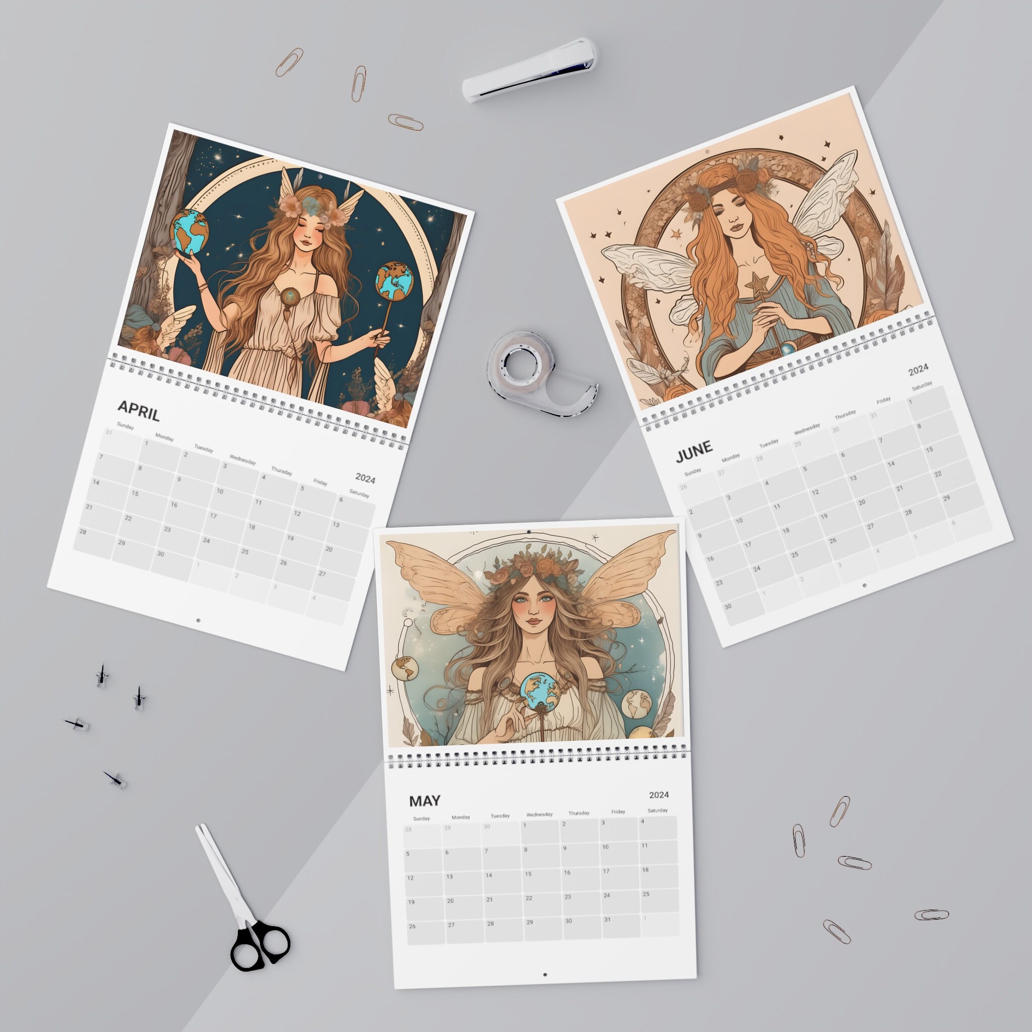 Fairy Goddess Calendar 2024, Cute Whimsical Art, Birthday Gift