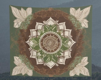 Yoga Studio Sacred Geometry Tapestry, Wall Hanging, Boho, Indian, and Floral Tapestry, Wall Art, Wall Decoration, Gift, Home Decor