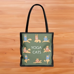 Yoga Cats Tote Bag: Whimsical Yogi Cat Lover Gift
